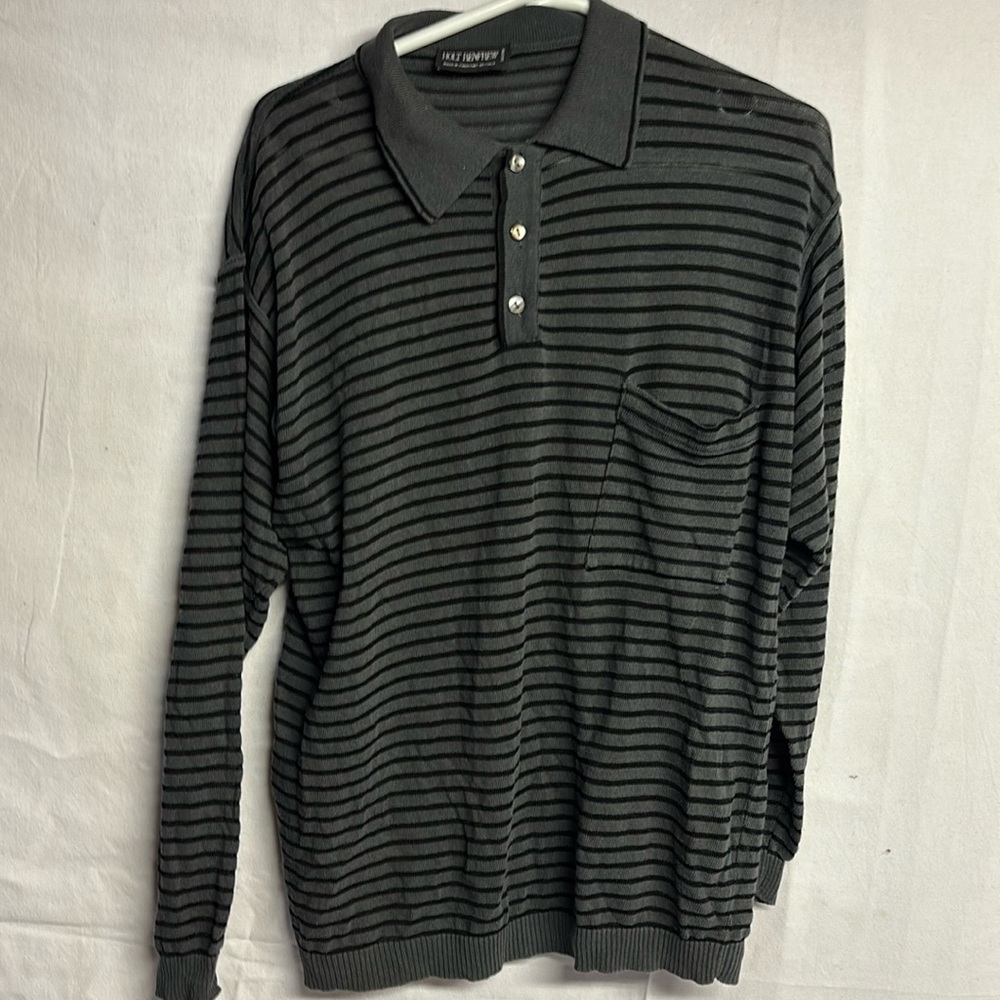 Vintage Holt Renfrew Long Sleeve Polo Size XL